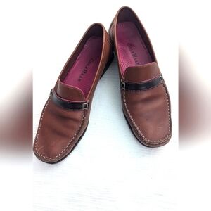 Cole Haan Woman's Leather Brown/Pink Loafers Shoes Size 6.5B